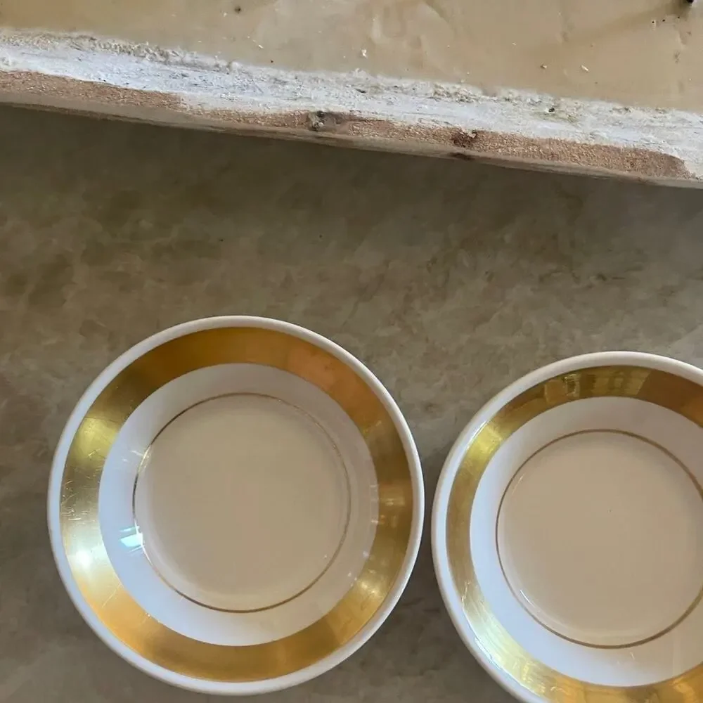 Syralite by Syracuse small serving dishes fruit bowls gold 4-3/4”